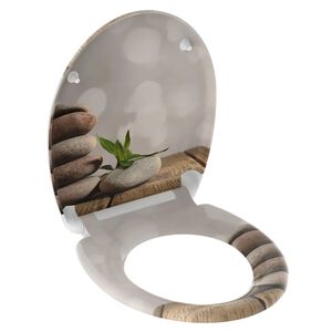 SCH&Uuml;TTE Toilet Seat with Soft-Close Quick Release STONE PYRAMID
