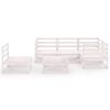 vidaXL 6 Piece Garden Lounge Set White Solid Pinewood