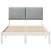 vidaXL Bed frame White and light grey 120 x 190 cm Solid pine wood