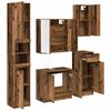 vidaXL Bathroom Furniture Set with Door 5 pcs Old Wood Engineered Wood