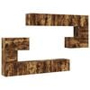 vidaXL 10 Piece TV Cabinet Set Smoked Oak Engineered Wood