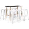 vidaXL 7 Piece Bar Set Black and White