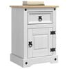 vidaXL Bedside Table with Drawer White 45 x 35 x 64 cm Solid Pine Wood