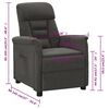 vidaXL Recliner Chair Dark Grey Microfiber Fabric