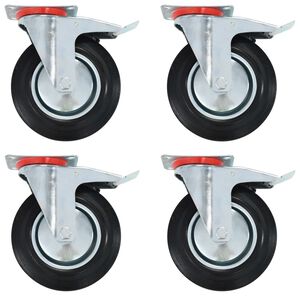 vidaXL Swivel Casters with Double Brakes 4 pcs 200 mm