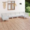 vidaXL 7 Piece Garden Lounge Set White Solid Wood Pine
