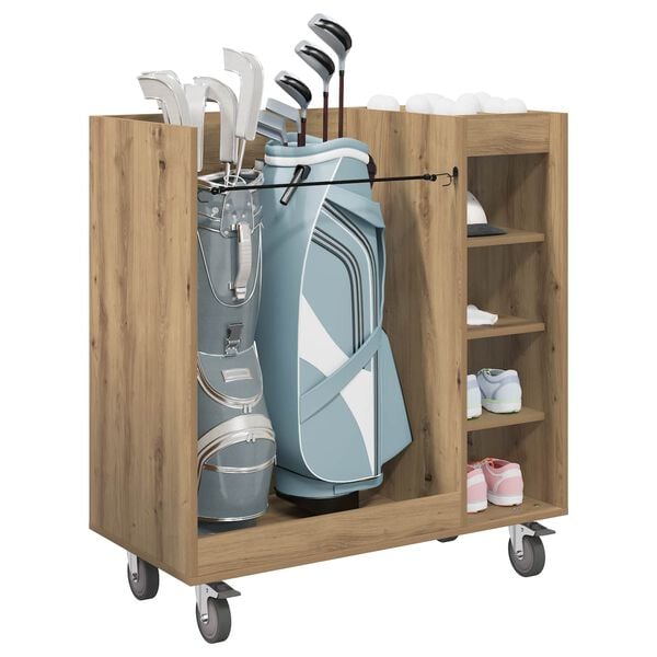 vidaXL Golf Cabinet with Wheel Plain Artisan Oak 90 x 45 x 98 cm