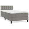 vidaXL Box Spring Bed with Mattress Light Grey 90x200 cm Velvet