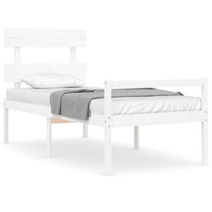 vidaXL Senior Bed without Mattress White 90x200 cm Solid Wood
