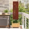 vidaXL Garden Privacy Screen Floral Rusty 32 x 140 cm Weathering steel