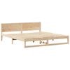 vidaXL Bed Frame with Headboard Natural 200 x 200 cm Solid Pine Wood