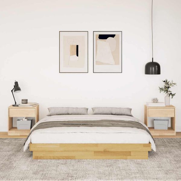 vidaXL Bed Frame without Mattress 150x200 cm King Size Solid Wood Oak