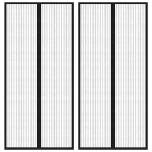 vidaXL Insect Door Curtains 2 pcs with Magnet Blocks Black 220x110 cm