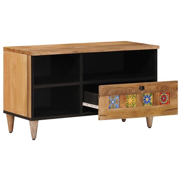 vidaXL TV Cabinet Natural 80 x 33.5 x 46 cm Solid Mango Wood