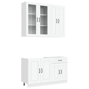 vidaXL Kitchen Unit KALMAR 4 pcs White Engineered Wood