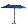 vidaXL Garden Parasol Azurblau 370 x 197 x 239 cm