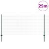 vidaXL Fence with Post Green 1 x 25 m Steel and PVC