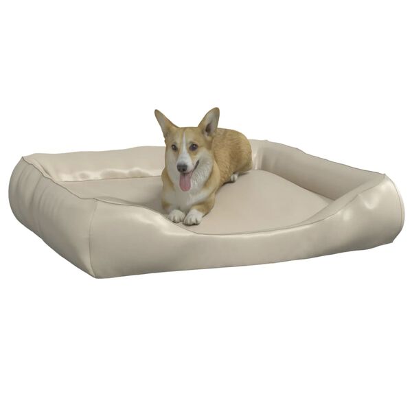 vidaXL Dog Bed Beige 120x100x27 cm Faux Leather