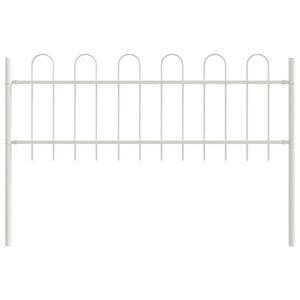 vidaXL Garden Fence White 1.7 x 0.6 m Powder-coated Steel