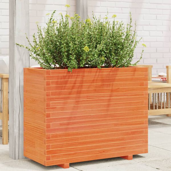 vidaXL Garden Planter Wax Brown 90x40x72 cm Solid Wood Pine