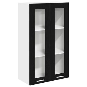 vidaXL Hanging Cabinet Riga Black Oak 60 x 31 x 100 cm Engineered Wood