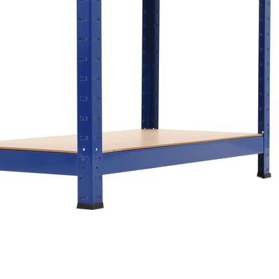 vidaXL Storage Shelf Blue 80x40x160 cm Steel and MDF