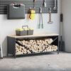 vidaXL Firewood Rack with Wooden Top Anthracite 100.5x35.5x40 cm