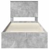 vidaXL Bed Frame with Drawer Concrete Grey 90 x 200 cm Engineered Wood