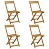 vidaXL Folding Garden Chairs 4 pcs Natural Solid Acacia Wood
