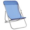 vidaXL Folding Beach Chairs 2 pcs Blue Textilene&Powder-coated Steel