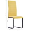 vidaXL Cantilever Dining Chairs 4 pcs Yellow Fabric