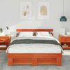 vidaXL Bed Frame with Headboard Wax Brown 150 x 200 cm Solid Pine Wood