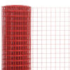 vidaXL Chicken Wire Fence Steel with PVC Coating 25x0.5 m Red