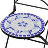 vidaXL 3 Piece Bistro Set Ceramic Tile Blue and White