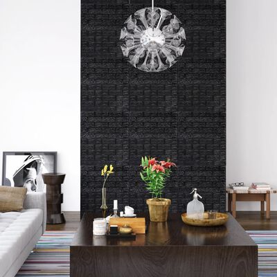 vidaXL 3D Wallpaper Bricks Self-adhesive 40 pcs Black