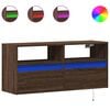 vidaXL TV Wall Cabinet with LED Lights Brown Oak 100x31x45 cm
