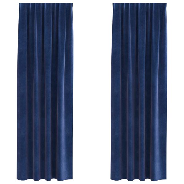 vidaXL Blackout Curtains 2 pcs Dark Blue 140 x 225 cm Velvet