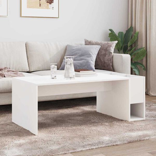vidaXL Coffee Table White 101.5 x 50 x 37 cm Engineered Wood