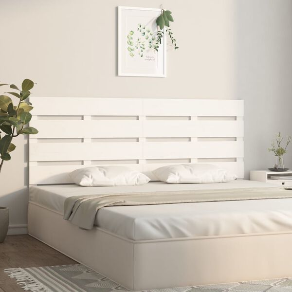 vidaXL Headboard White 120x3x80 cm Solid Wood Pine