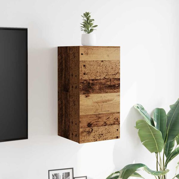 vidaXL Wall Mounted TV Cabinet 2 pcs Old Wood 30.5x30x30 cm