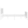 vidaXL Metal Bed Frame without Mattress with Footboard White 180x200cm