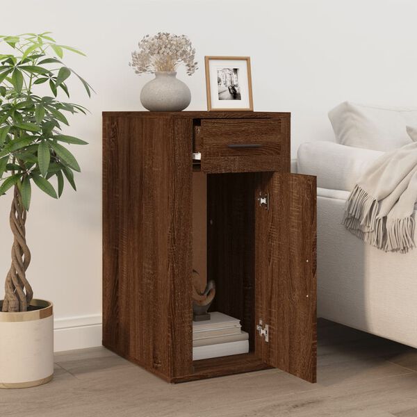vidaXL Desk Cabinet Brown Oak 40x49x75 cm Engineered Wood
