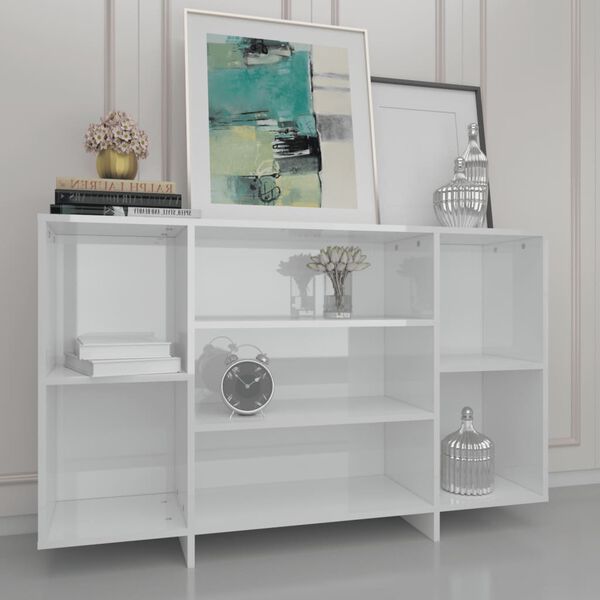 vidaXL Sideboard High Gloss White 120x30x75 cm Engineered Wood