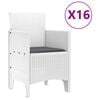vidaXL Garden Dining Set with Cushions with Cushion 17 pcs White PP