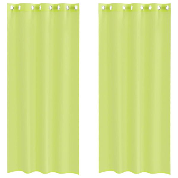 vidaXL Voile Curtains with Grommets 2 pcs Apple Green 140x225 cm