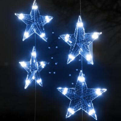 vidaXL LED Star Curtain Fairy Lights 200 LED Blue 8 Function