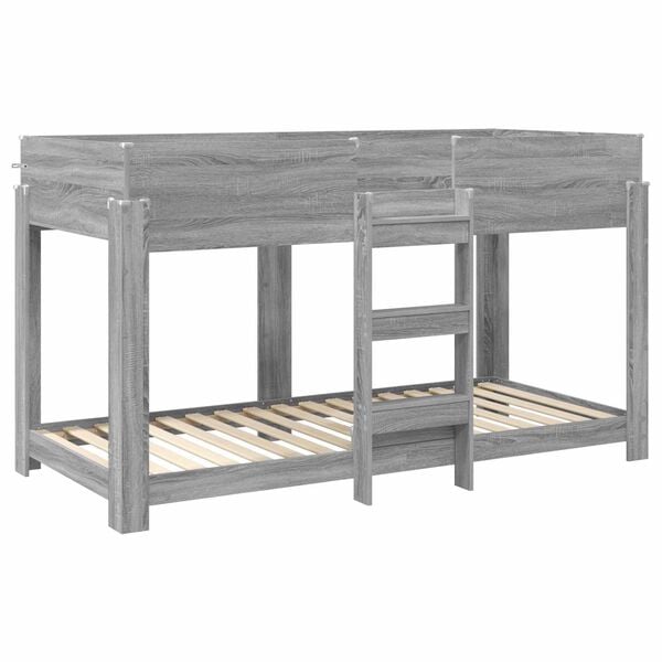 vidaXL Bunk Bed for Kids Grey Sonoma 100 x 200 cm Engineered Wood