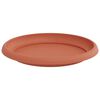 vidaXL Round Flower Tray 24 pcs Brick Red &Oslash; 21.5 x 2.5 cm Plastic