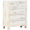 vidaXL Drawer Cabinet White 58x30x75 cm Solid Acacia Wood