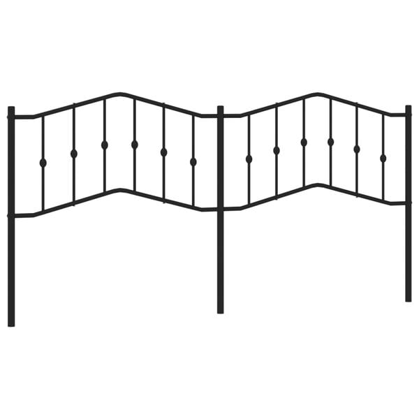vidaXL Metal Replace Headboard Black 200 cm